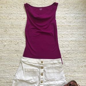 Express magenta cowl neck tank top sz M